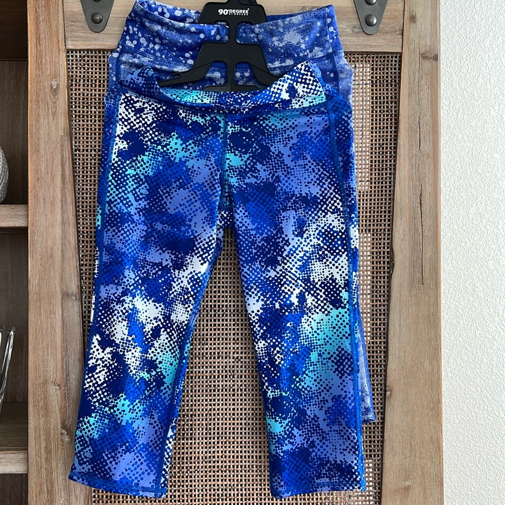 Bundle Set of 2 Old Navy Girls Go-Dry Active 7/8 Length Leggings size L 10-12